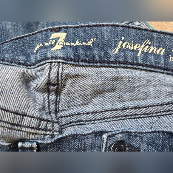 7 FOR ALL MANKIND Josephina Skinny Boyfriend Distressed Blue Jeans. Size 26 - Picture 7 of 15